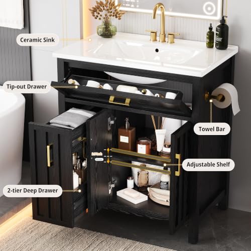 IRONCK 30" Bathroom Vanity with view 4