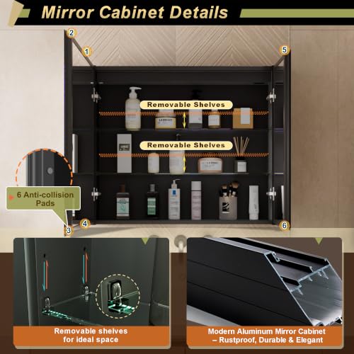 GANPE LED Lighted Bathroom Medicine view 5