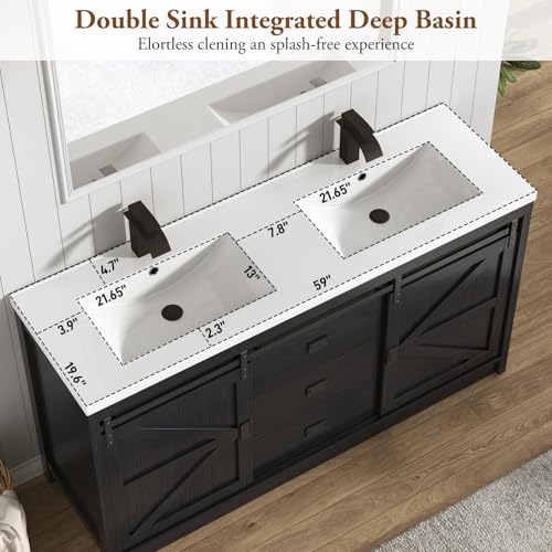 Double Bathroom Vanity with Sink view 5