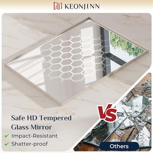Keonjinn 24x30 Inch Brushed Nickel view 4