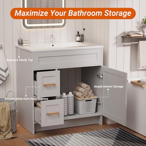 LDarqeer 30 Inch Freestanding Bathroom view 3