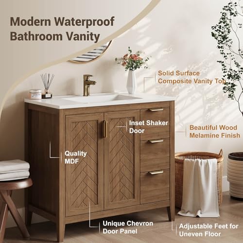 DELUXE LIVING 36 Inch Modern view 3