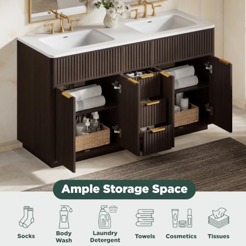 60" Double Sink Bathroom Vanity view 4