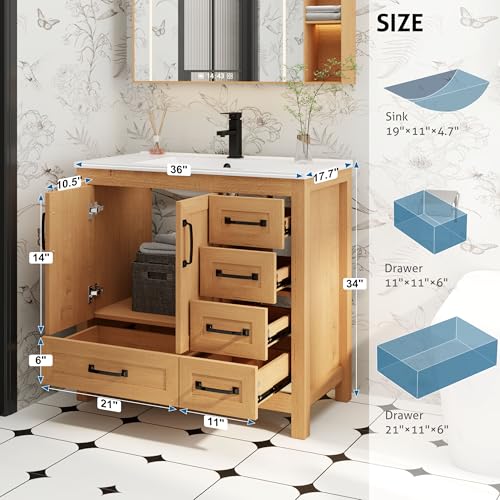 eclife 36" Bathroom Vanities with view 2