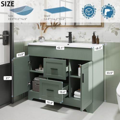 eclife 42" Bathroom Vanities Sink view 2