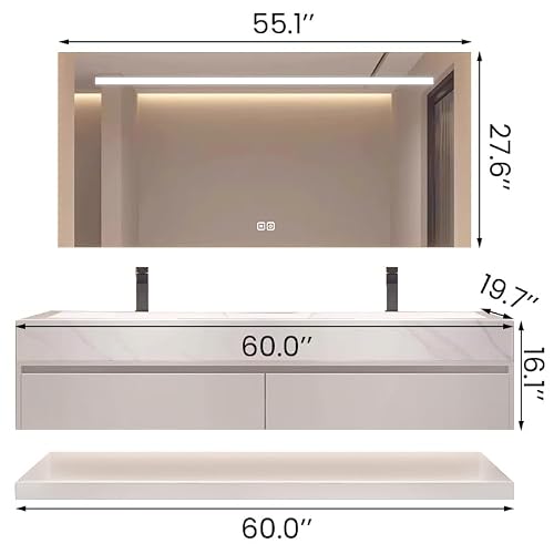 PONLTTEY 60" Bathroom Vanity with view 2