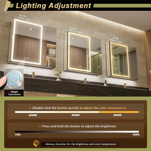 GANPE LED Lighted Bathroom Medicine view 3