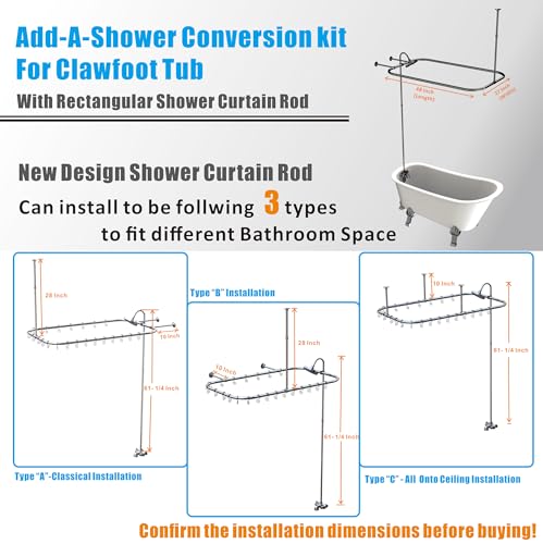 Pyhomestrim Clawfoot Tub Shower Kit view 5