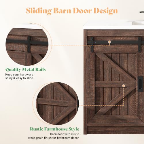 AMERLIFE 48" Farmhouse Freestanding Bathroom view 5