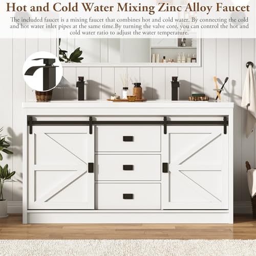 Double Bathroom Vanity with Sink view 3