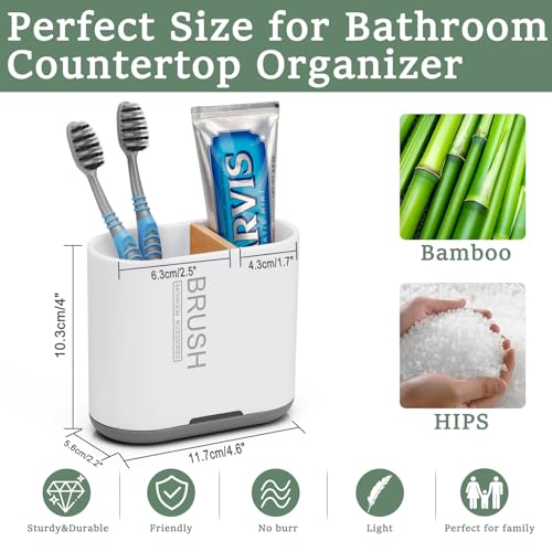 Bamboo Toothbrush Holder for Bathrooms view 4