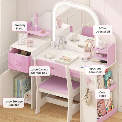 Frogprin Kids Vanity with Lights view 5