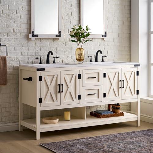 AMERLIFE 60” Farmhouse Bathroom Vanity