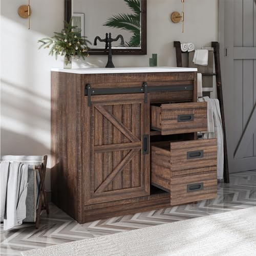 LUXOAK 30" Farmhouse Sliding Barn view 3