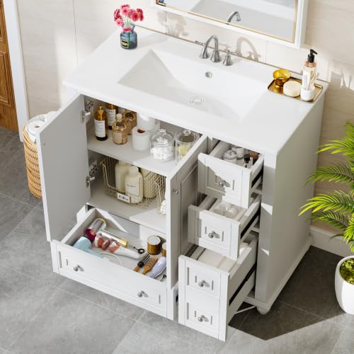 Tribesigns 36" Bathroom Vanity with view 3