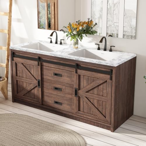 LUXOAK 61" Farmhouse Bathroom Double view 3