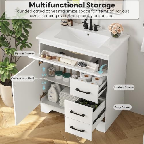 LIKIMIO 30" Bathroom Vanity with view 3
