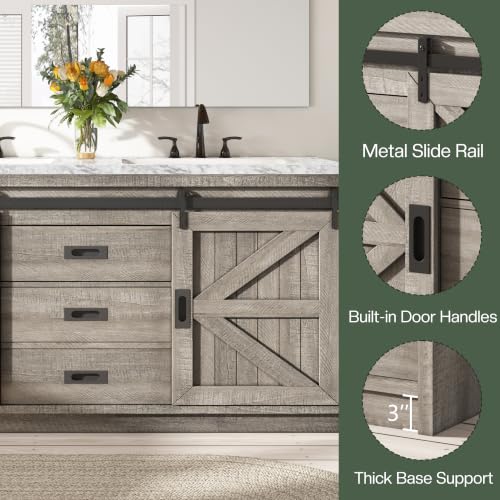 LUXOAK 61" Farmhouse Bathroom Double view 5