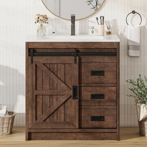 AMERLIFE Sliding Barn Door Bathroom