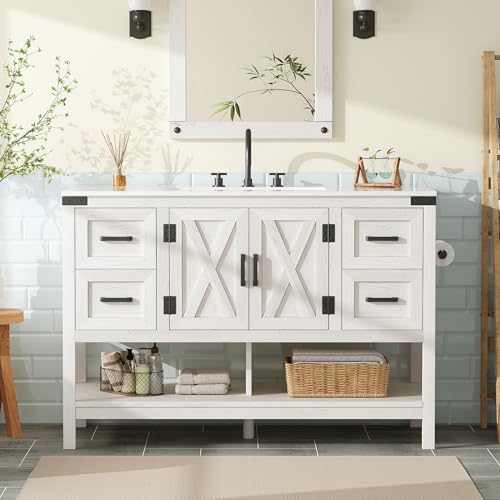 AMERLIFE 48" White Farmhouse Double