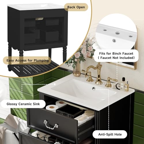 24 Inch Mid-Century Modern Bathroom view 5