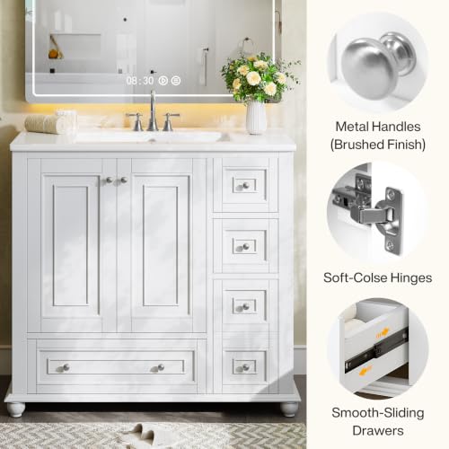 Tribesigns 36" Bathroom Vanity with view 5