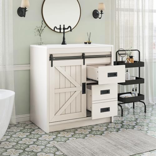 LUXOAK 31" Farmhouse Sliding Barn