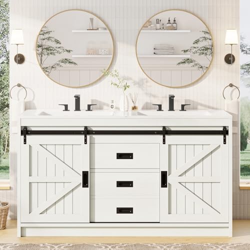 AMERLIFE 61" Farmhouse Double Bathroom