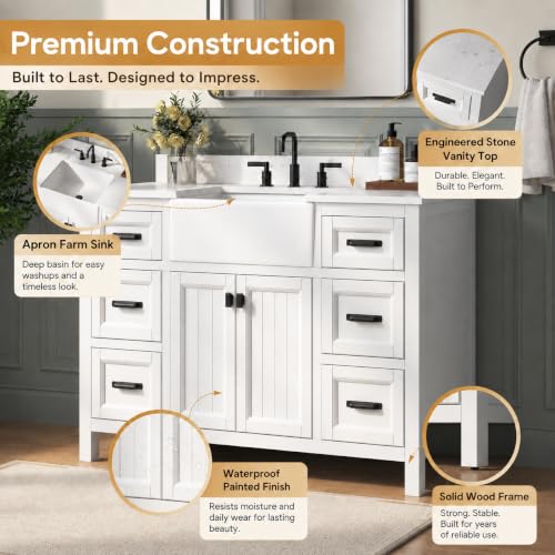 DELUXE LIVING 48 Inch White view 5