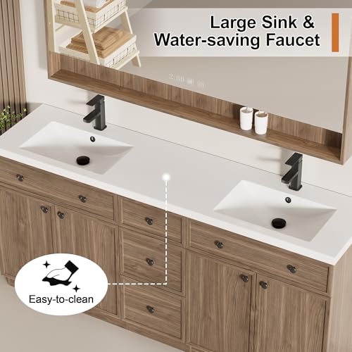LUCKWIND 72" Bathroom Vanity Sink view 4