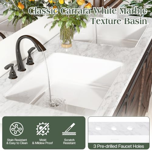 LUXOAK 61" Farmhouse Bathroom Double view 4