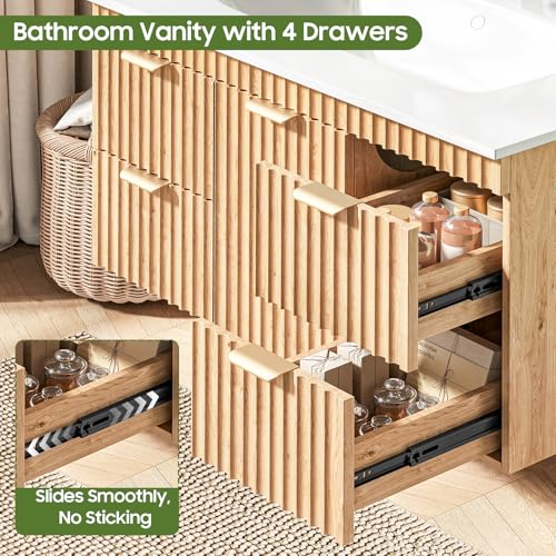 Vabches 30" Fluted Bathroom Vanity view 5