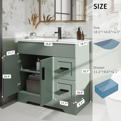 eclife 36" Bathroom Vanities Sink view 2