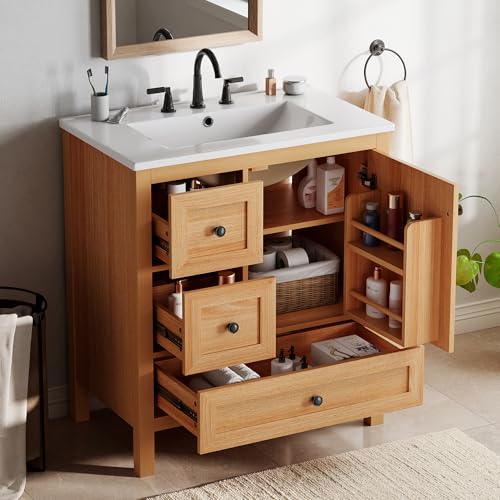 30" Wood Bathroom Vanity Cabinet