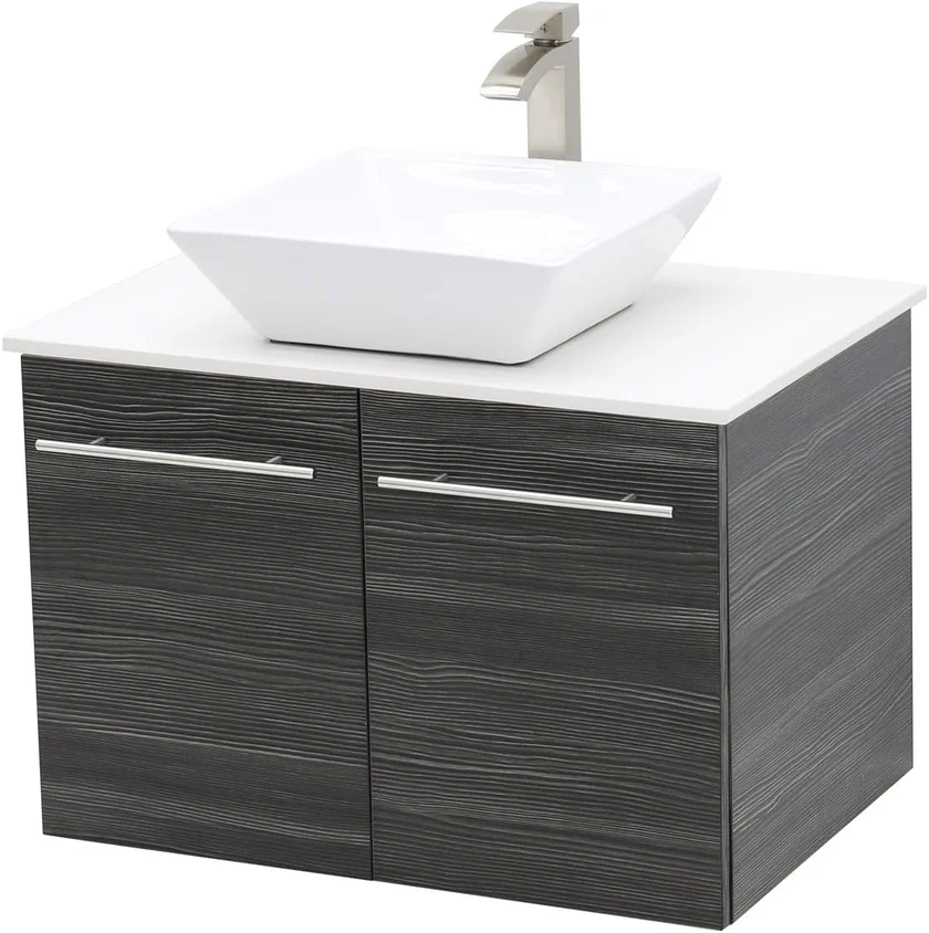 WindBay 36 Inch Wall Mount Floating Vanity Dark Grey