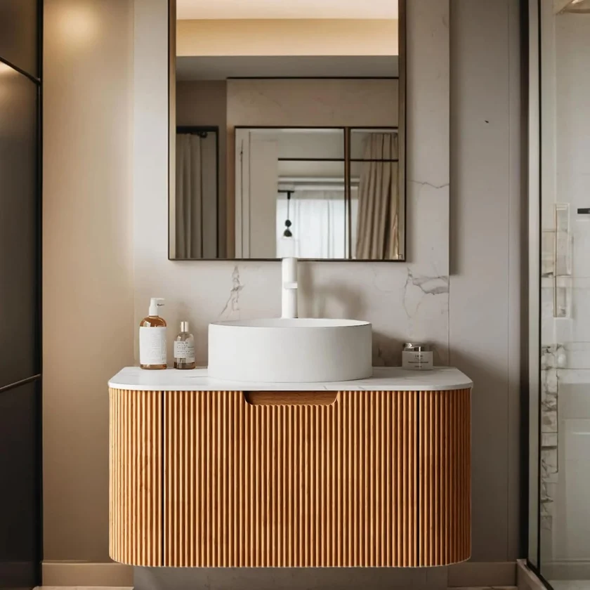 30 Inch Floating Vanity with Ceramic Basin