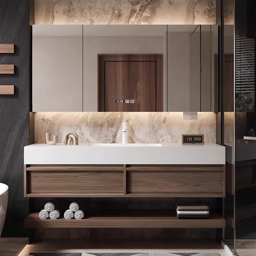 36 Inch Floating Vanity with Smart Mirror Slate Black