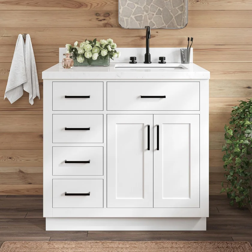 ARIEL Hepburn 36 Inch Carrara White Quartz Vanity