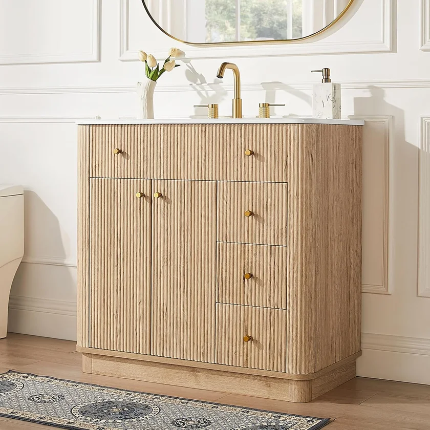 T4TREAM 36 Inch Modern Fluted Vanity