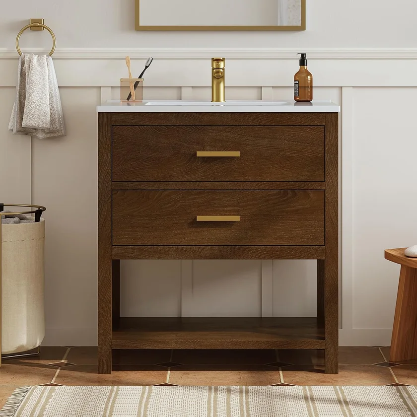 DELUXE LIVING 30 Inch Farmhouse Vanity