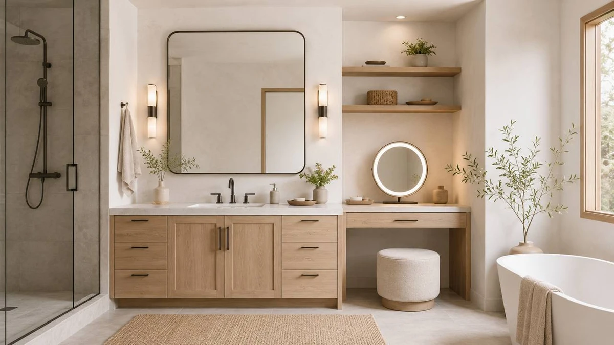 Best bathroom vanities with makeup area for sit-down grooming 2026